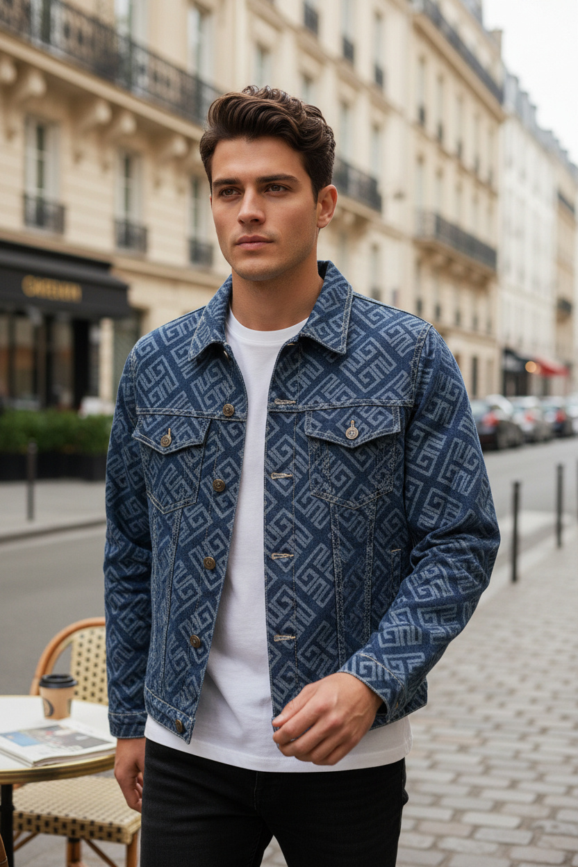 Großhändler FIVE EVER - Jeansjacke mit Muster