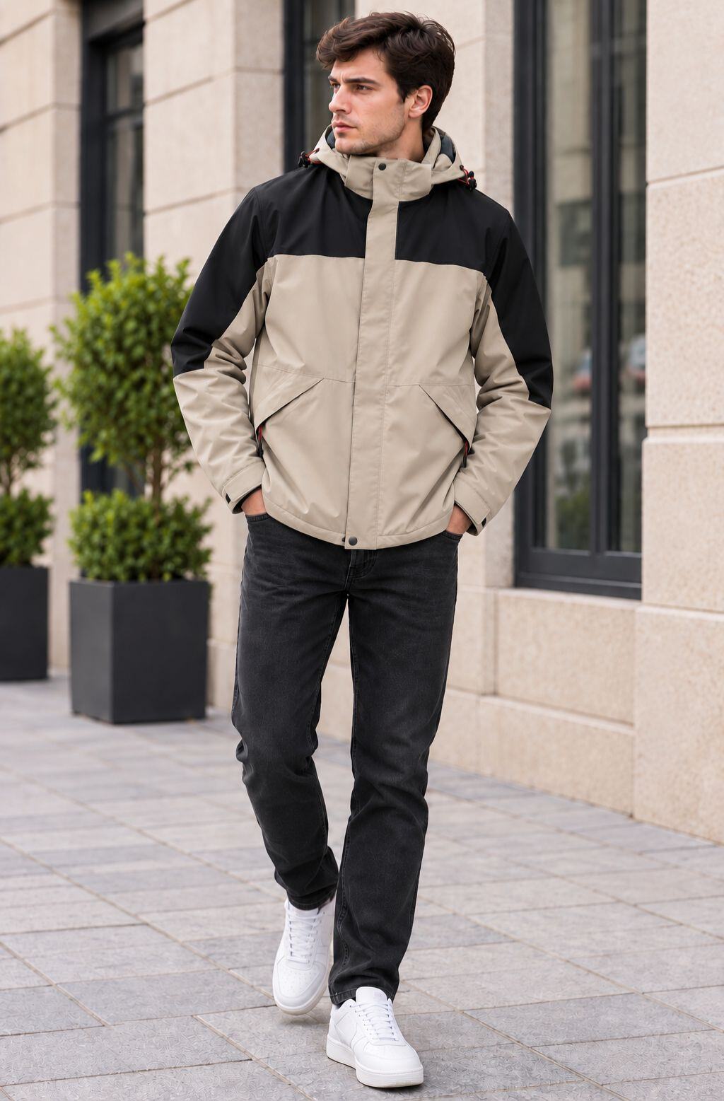 Grossiste Forbest - Veste doublé polaire bicolore beige et noir