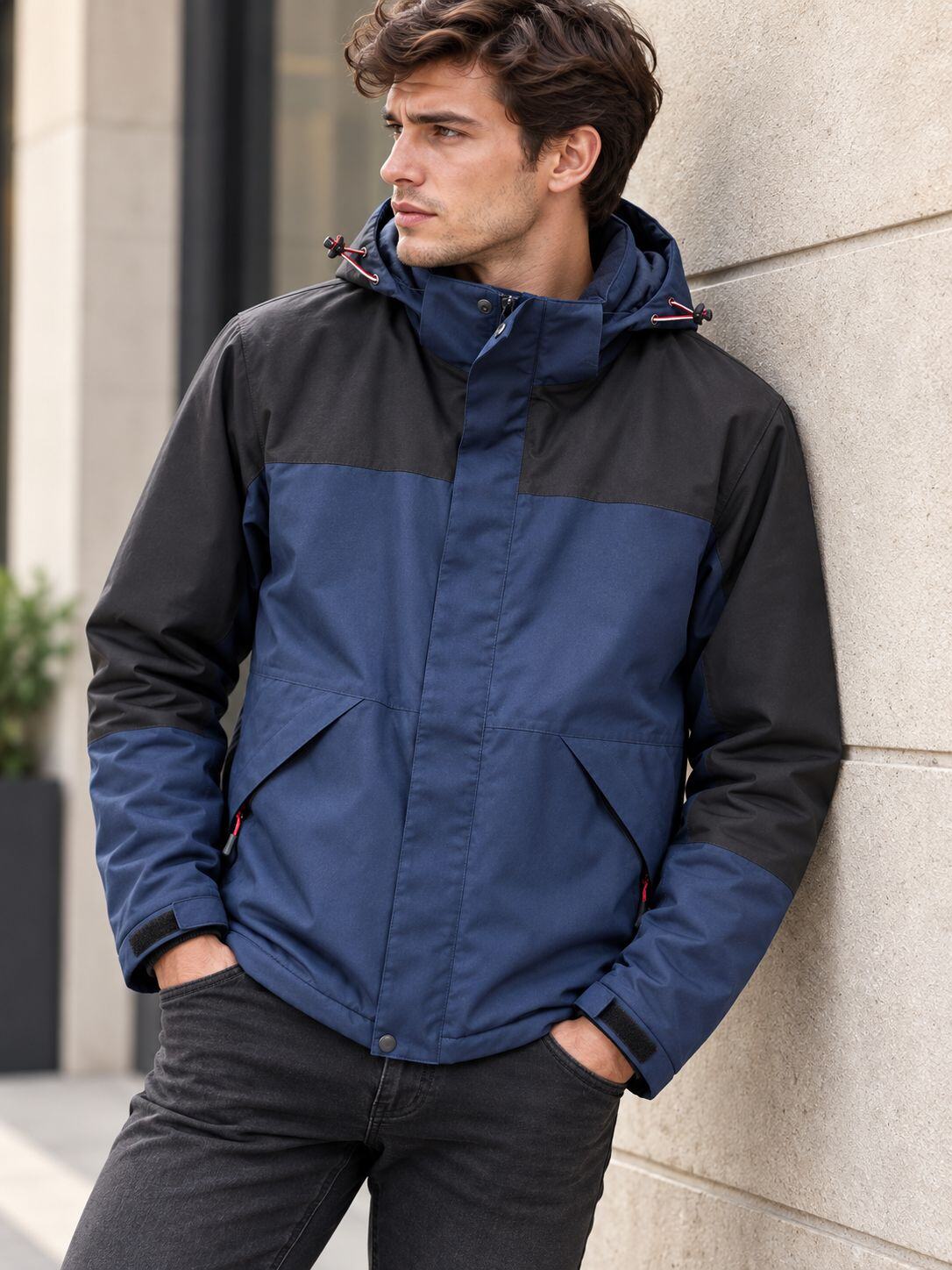 Grossiste Forbest - Veste bicolore marine et noir doublé polaire pour Homme