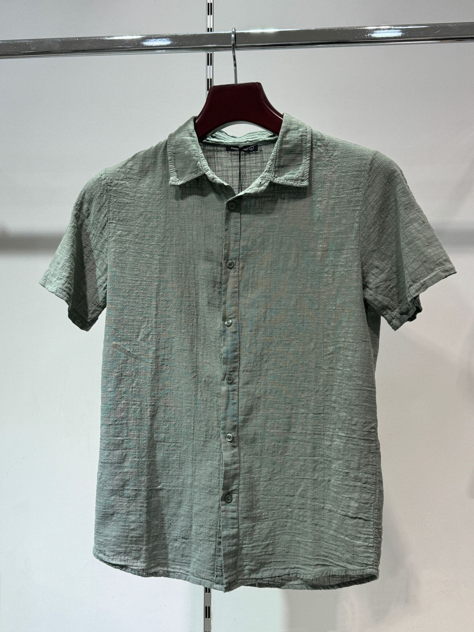 Mayorista Forbest - Camisa de cuello Mao Efecto de lino 100% algodón