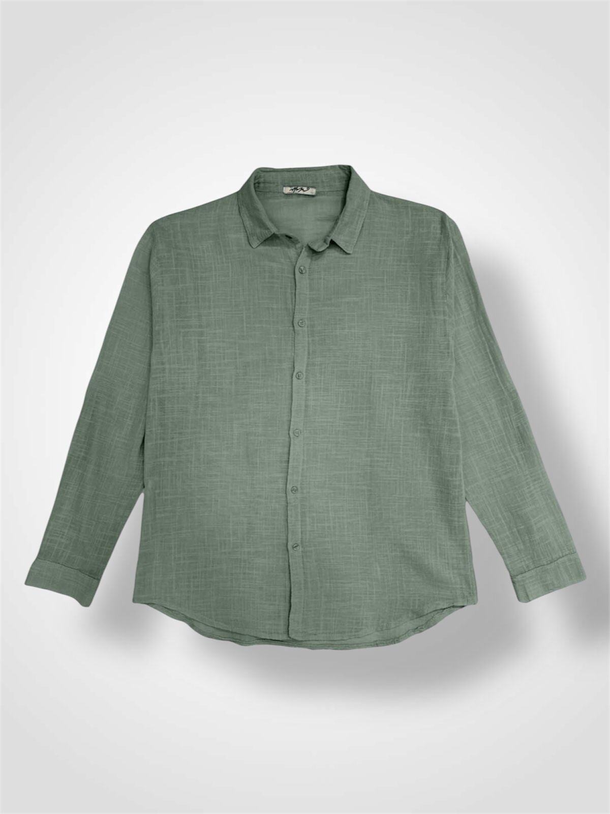 Grossista Forbest - Camicia leggera a maniche lunghe arrotolabili per uomo in misto cotone e lino