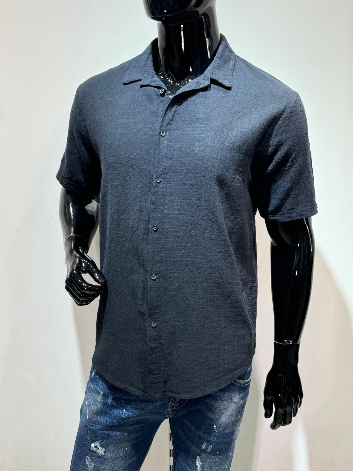 Wholesaler Forbest - Cotton and linen mixed short sleeve shirt