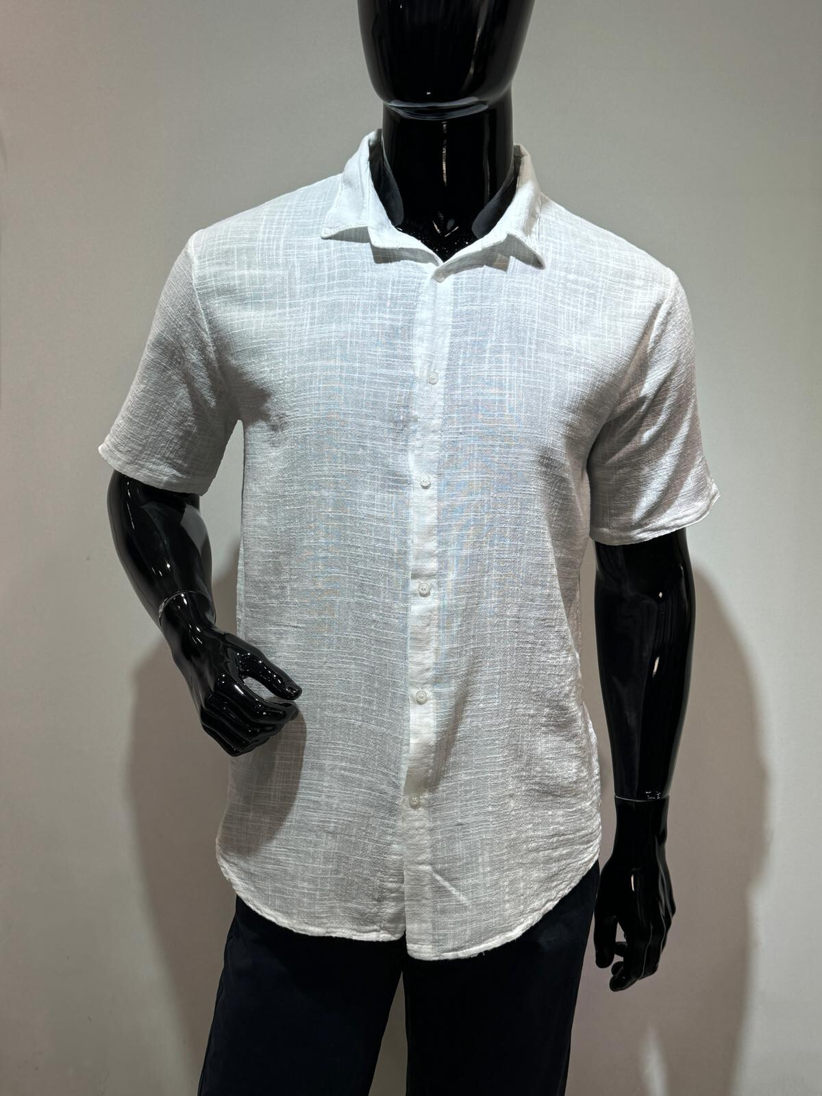 Mayorista Forbest - Camisa ligera de hombre para el verano en mezcla de algodón y lino