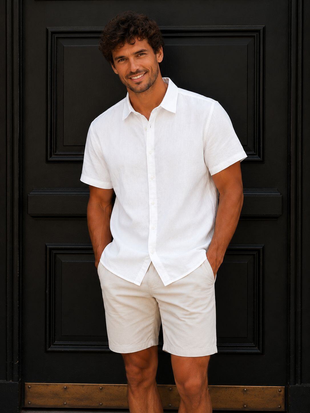 Wholesaler Forbest - Men's Solid Cotton Summer Shirt
