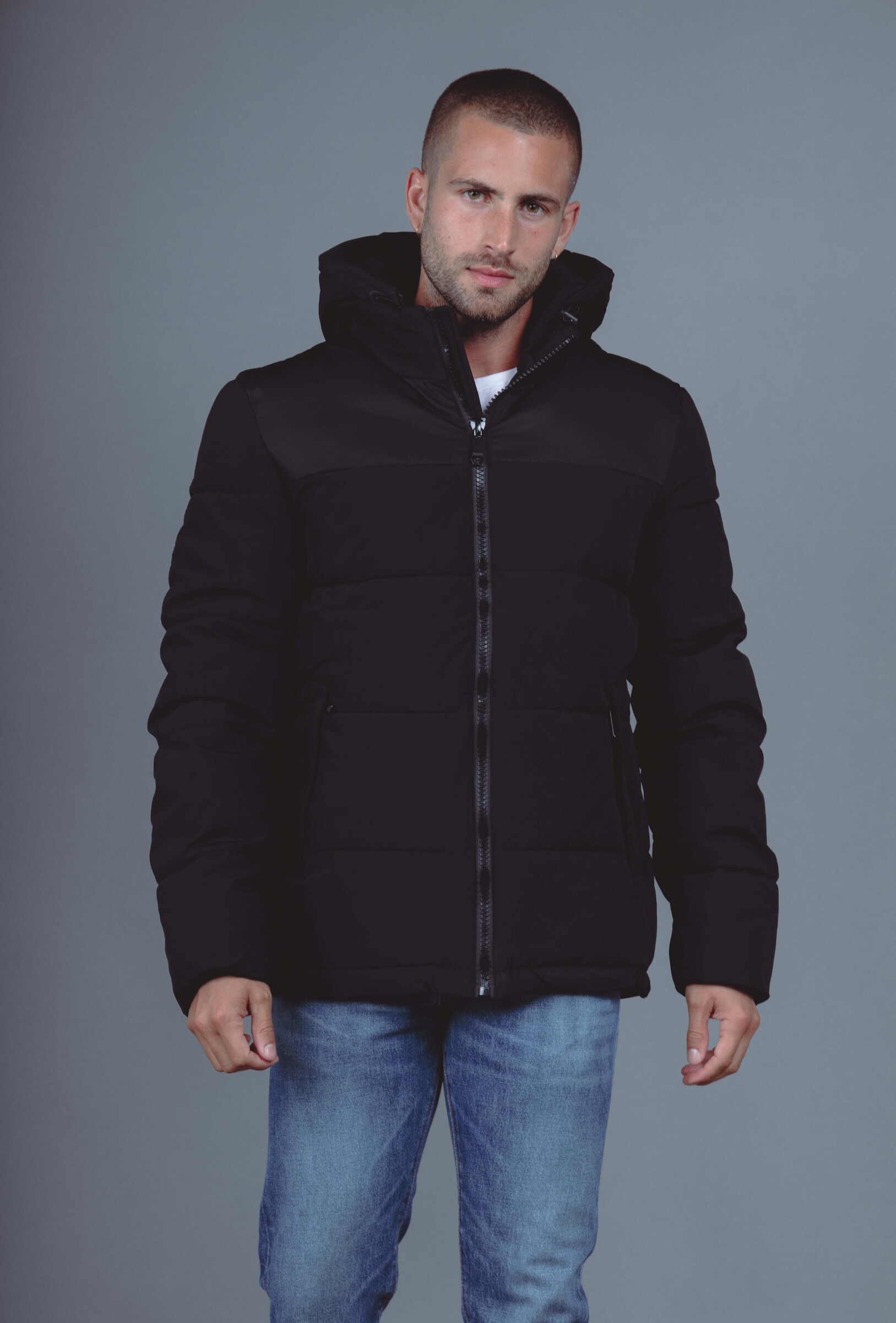 Wholesaler Forbest - Bi-color down jacket with removable hood