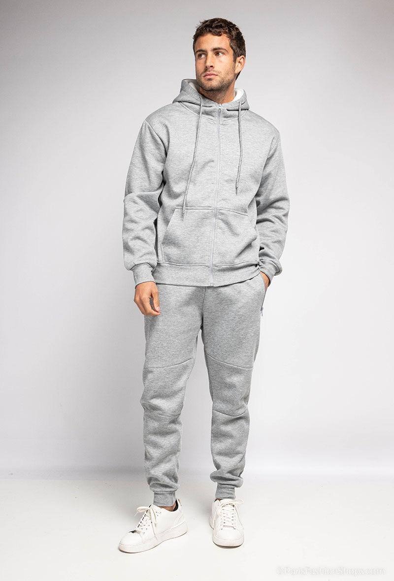 Wholesaler Forbest - Men's plain fleece tracksuit set