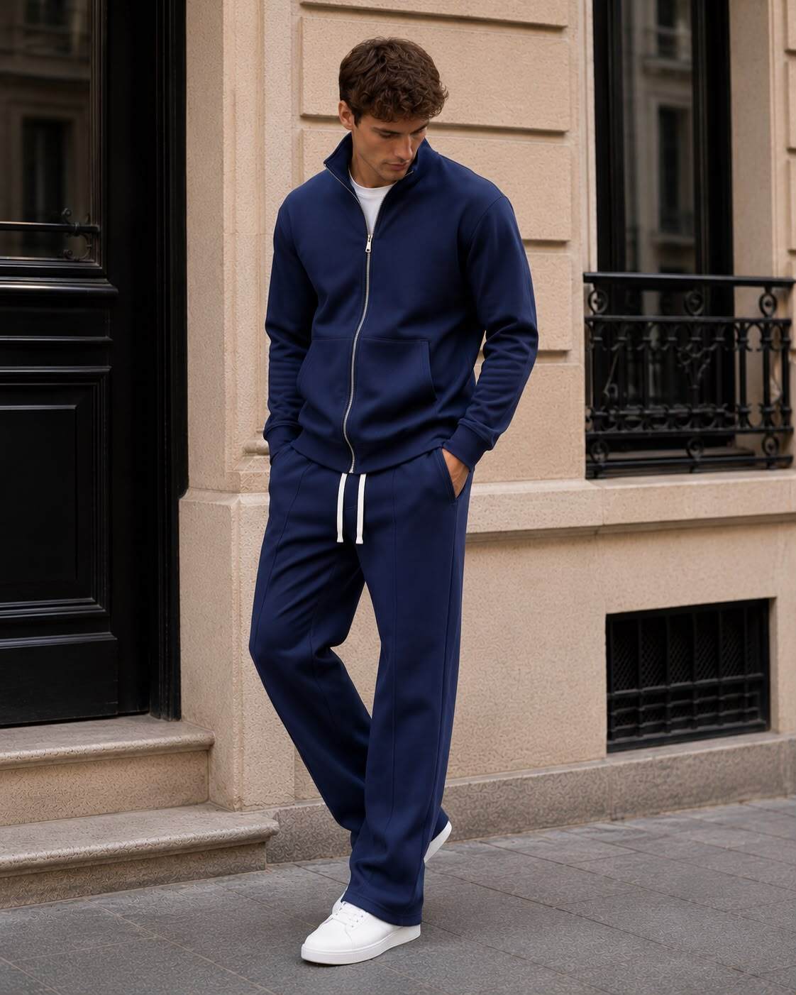 Wholesaler Forbest - Zip-up vest and solid fluid pants set