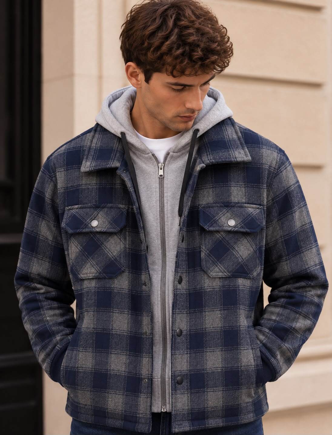 Grossiste Forbest - Gilet polaire à carreaux 2 pièces pour Homme