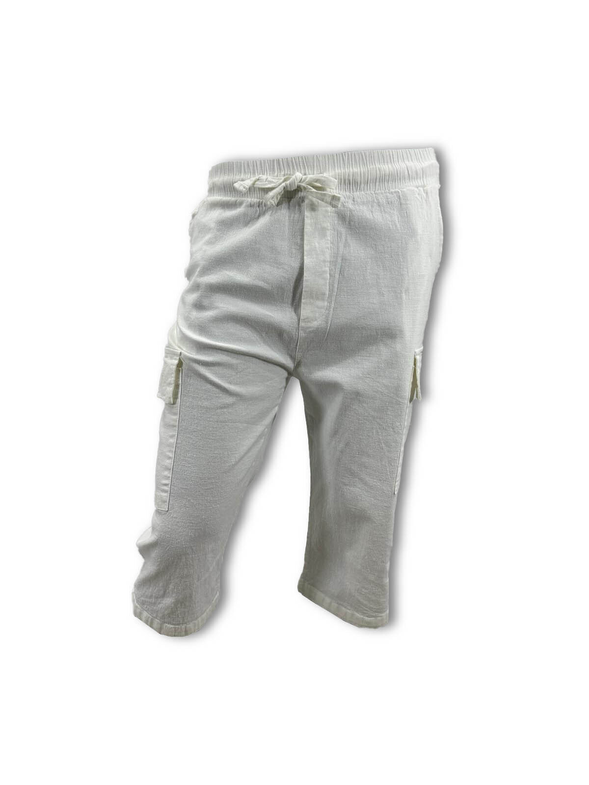 Mayorista Forbest - Pantalones cortos de algodón con efecto lino y múltiples bolsillos para hombre