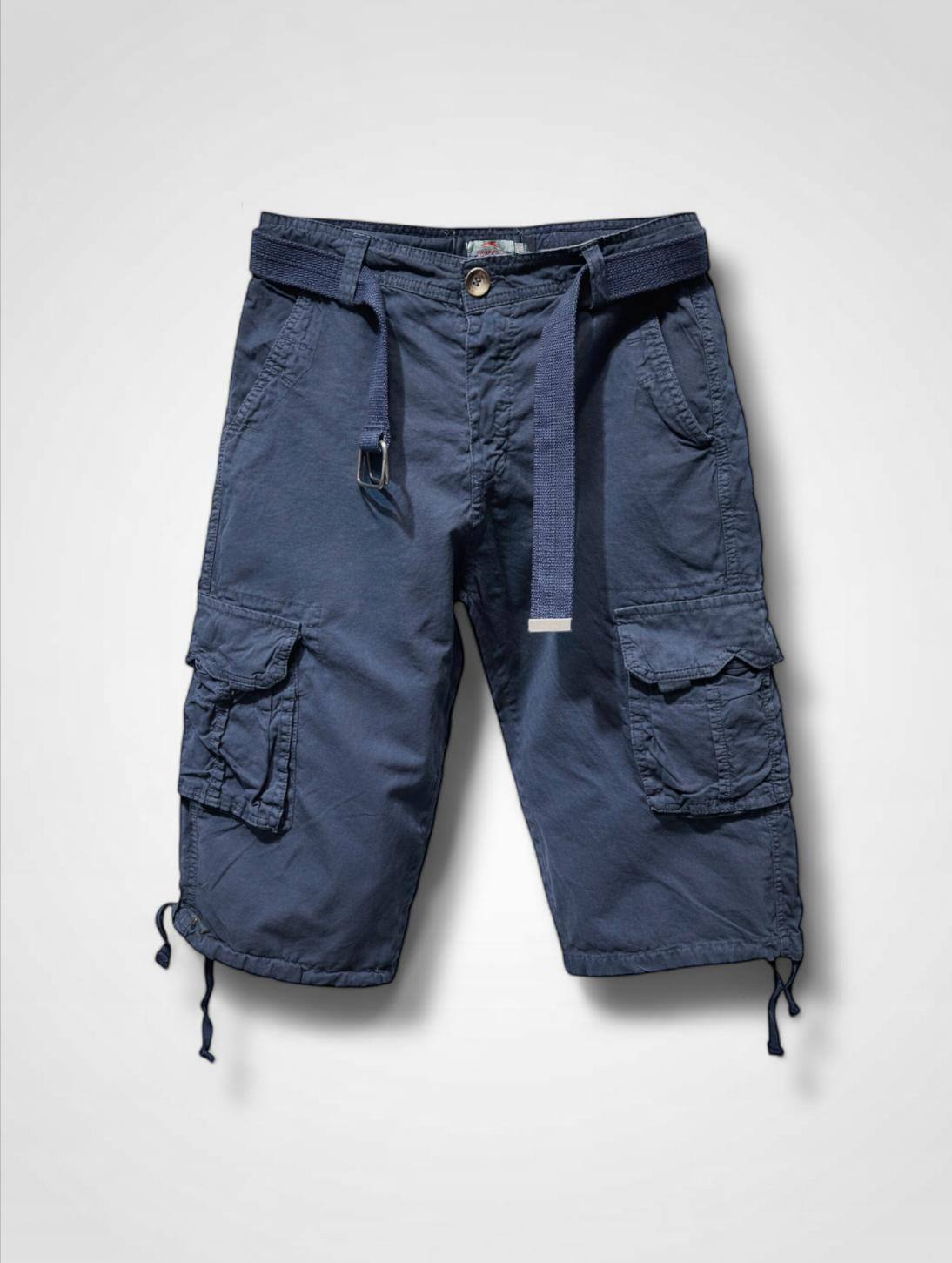 Großhändler Forbest - Herren Cargo-Caprihose in Uni mit Baumwollgürtel