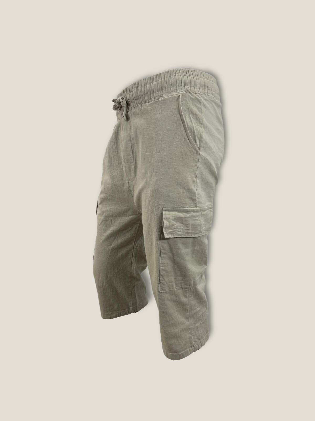 Grossista Forbest - Pantacourt cargo 100% di lino di cotone
