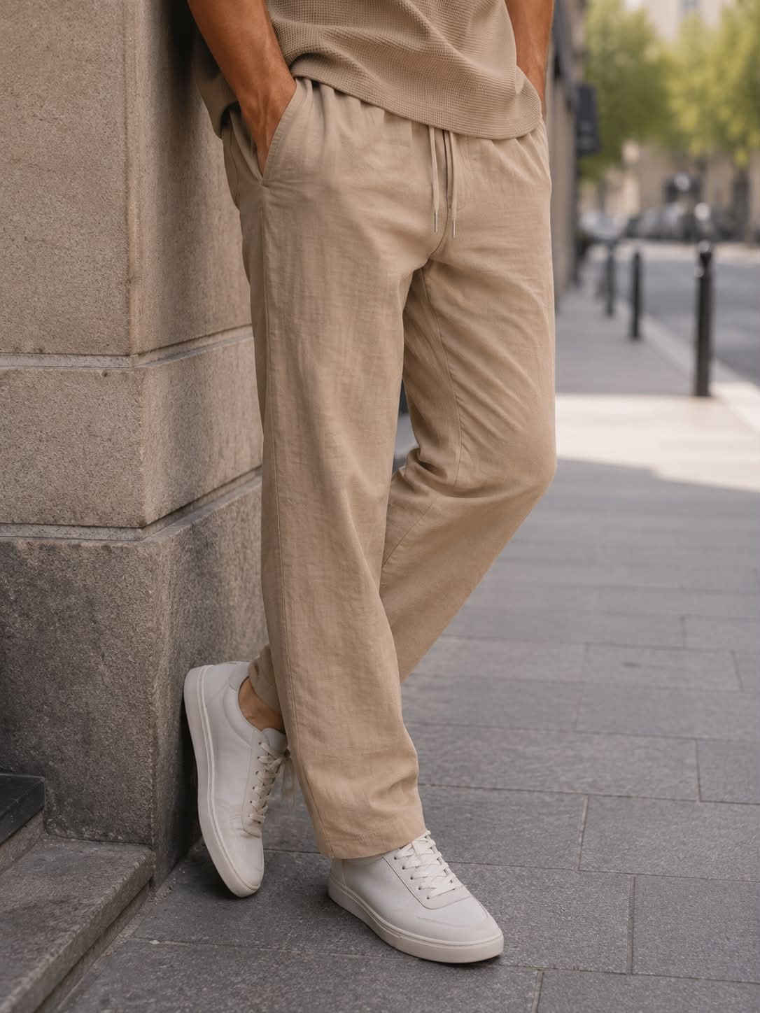 Grossiste Forbest - Pantalon d'été en coton/lin mélangés pour Homme