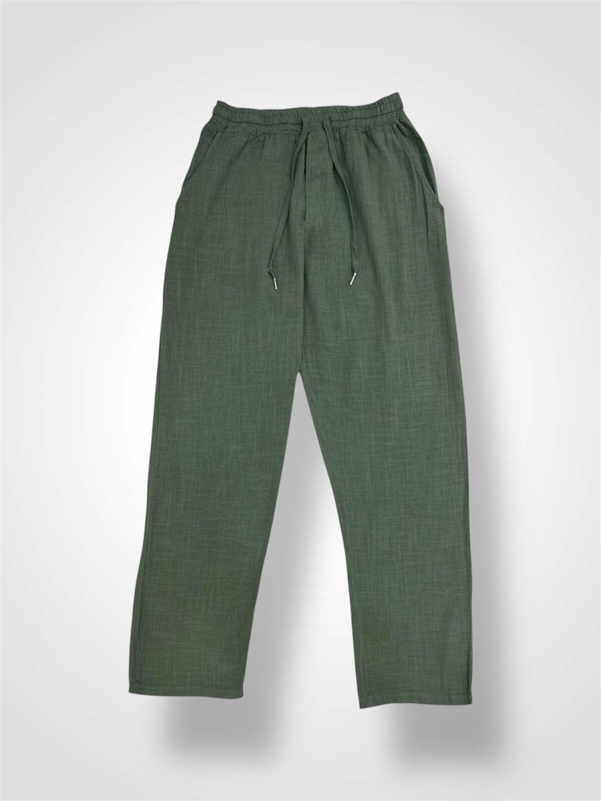 Grossista Forbest - Pantaloni kaki leggeri per uomo in lino misto