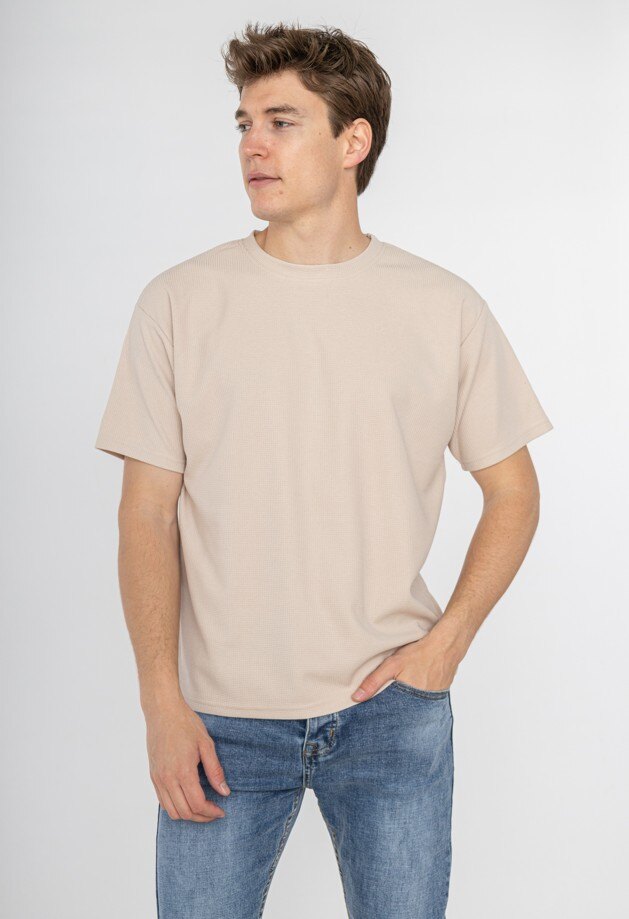 Grossiste Forbest - T-shirt uni gaufré pour Homme