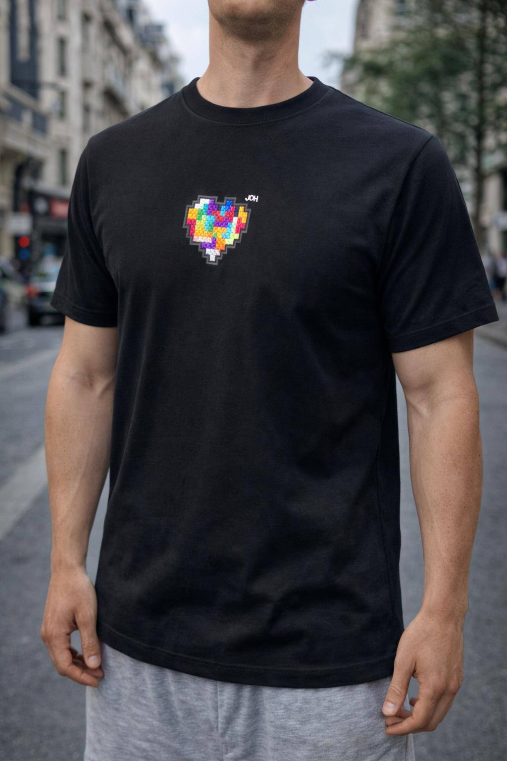 Großhändler Forbest - Herren-T-Shirt mit gesticktem Herzmotiv