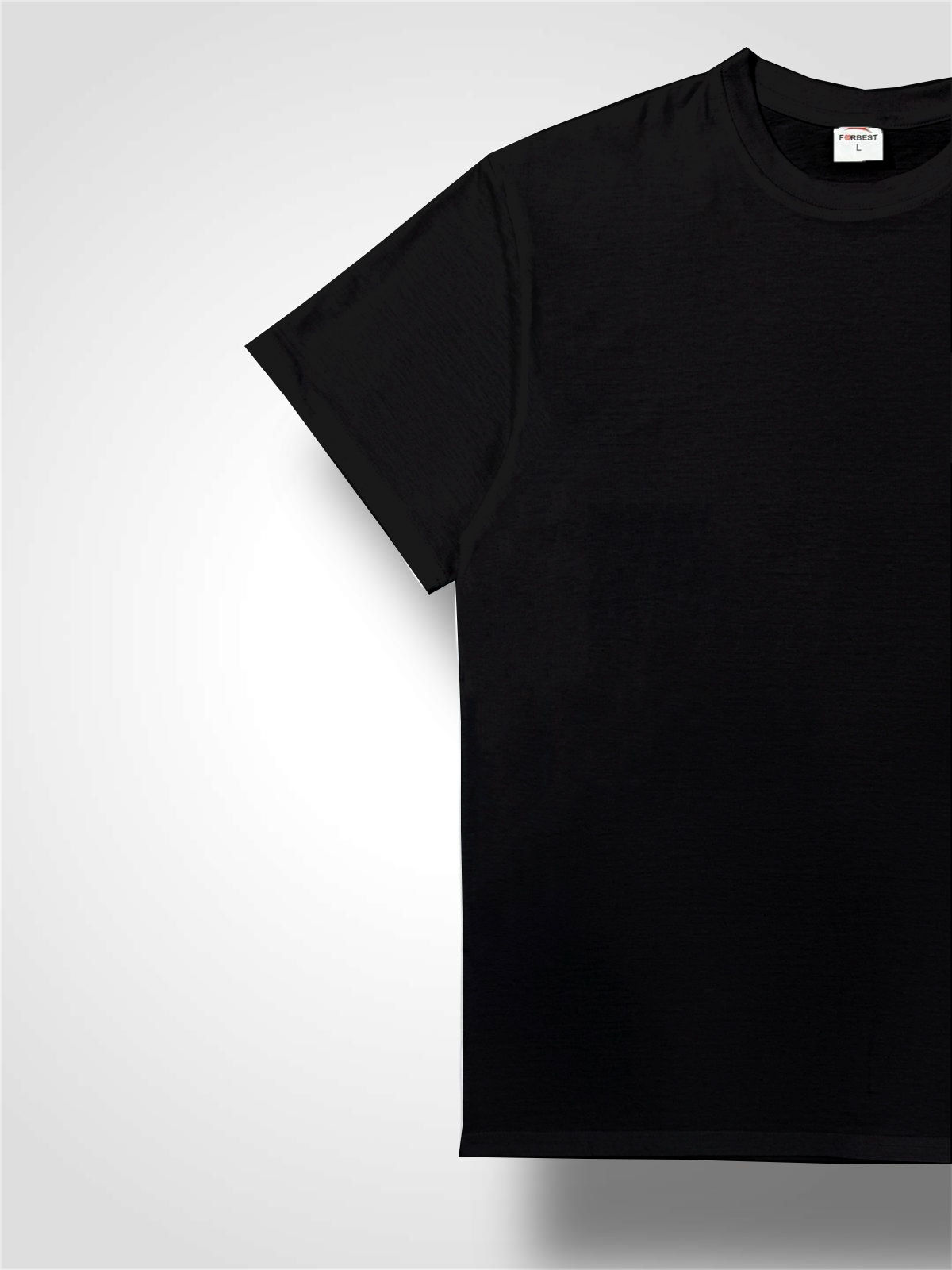Grossiste Forbest - T-shirt uni noir pour Homme