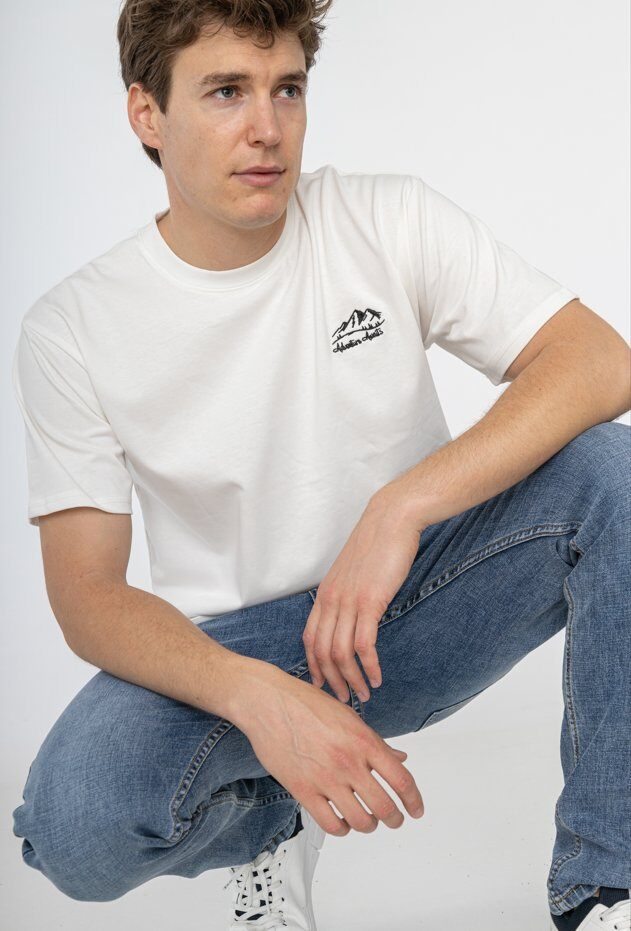 Großhändler Forbest - Herren-T-Shirt mit kleinem Stickmotiv