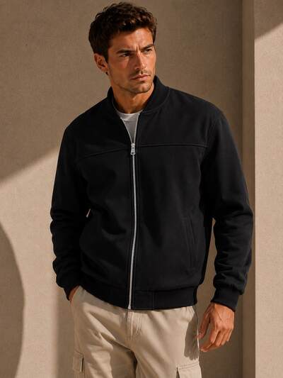 Grossiste Forbest - Veste col bombers effet daim pour Homme Grossiste Forbest - Veste col bombers effet daim pour Homme