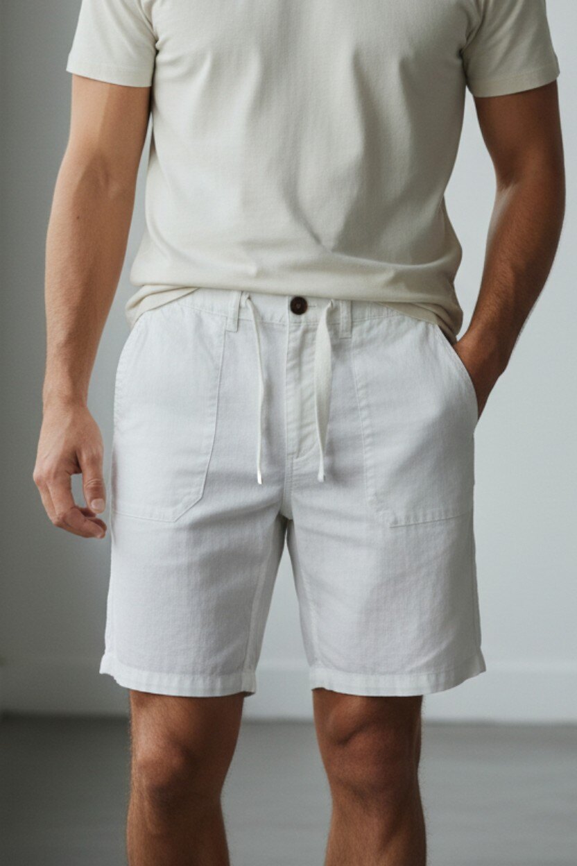 Großhändler RMS 26 BY FRANCE DENIM - Entspannte Leinen-Bermuda-Shorts