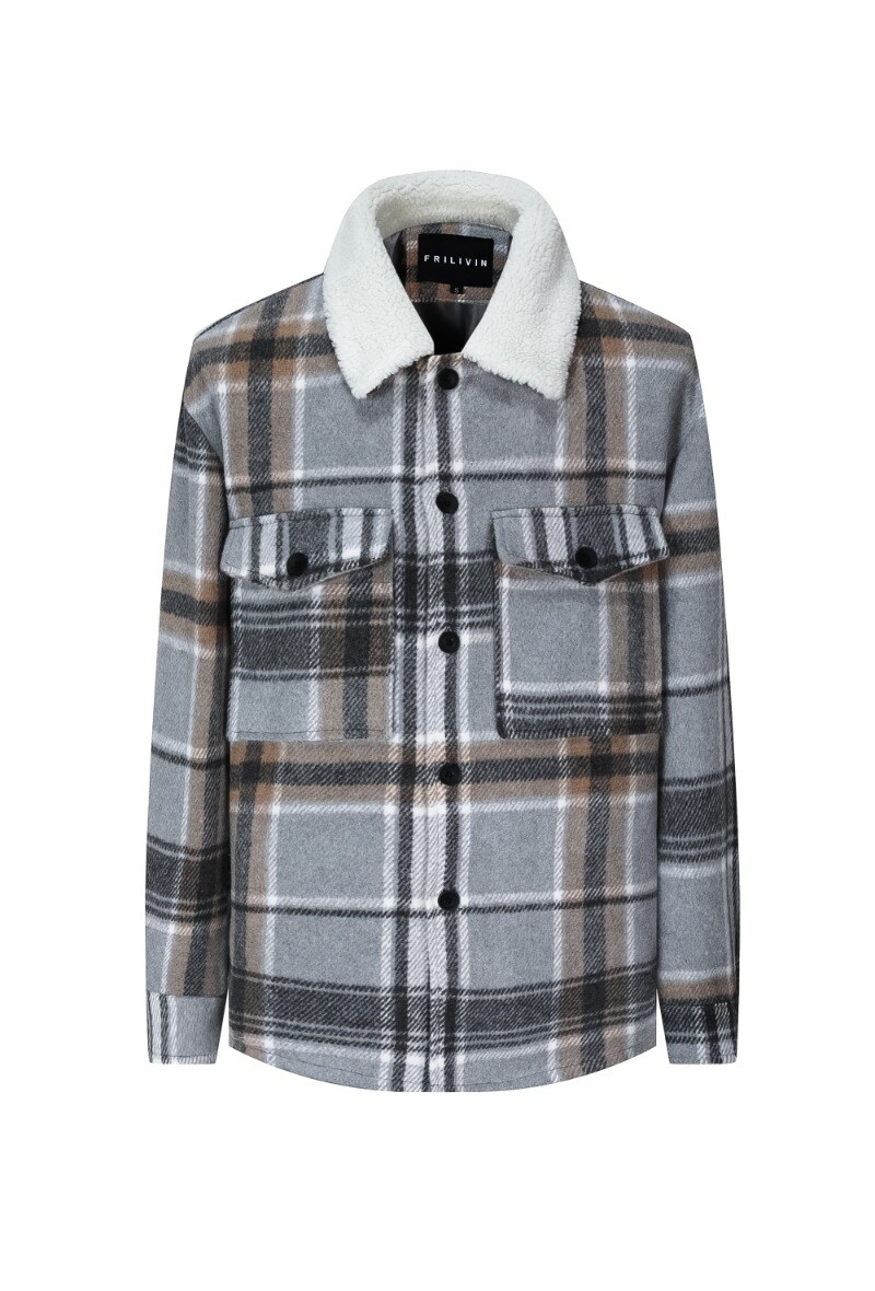 Wholesaler Frilivin - Surchemise flannel à col mouton
