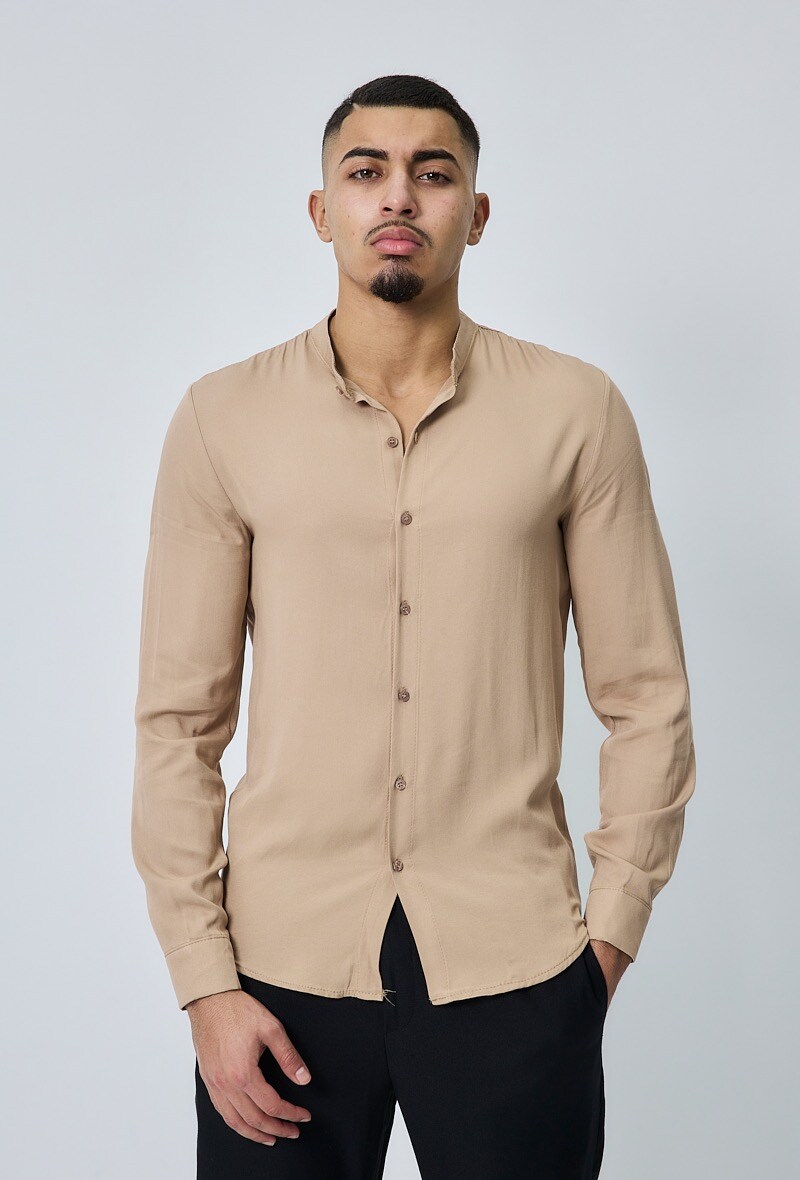 Grossiste Frilivin - Chemise décontractée uni col mao
