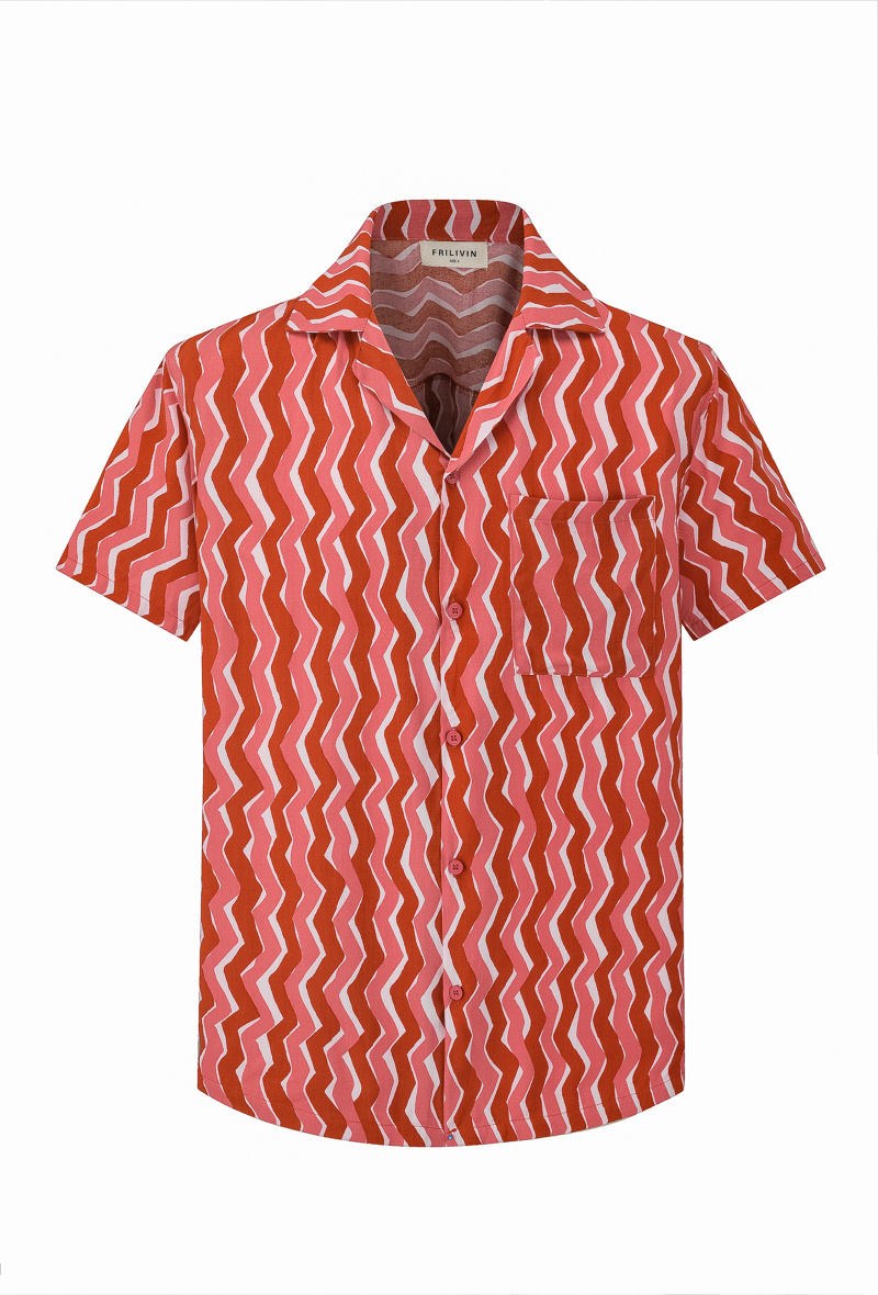 Grossiste Frilivin - Chemise manche courte a motif géométrique