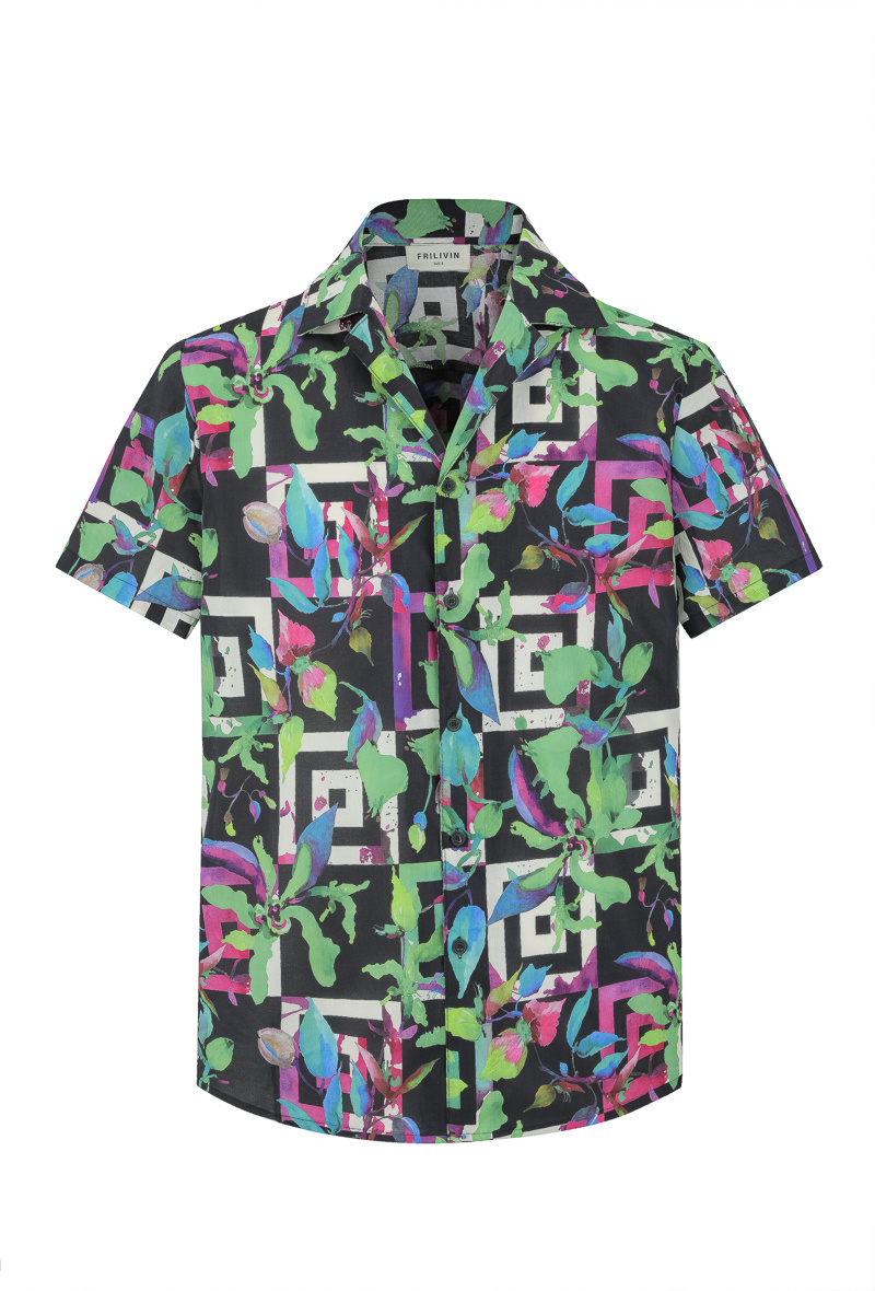 Mayorista Frilivin - Camisa de manga corta con estampados abstractos.