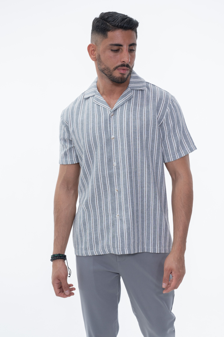 Wholesaler Frilivin - Short sleeve textured striped shirt