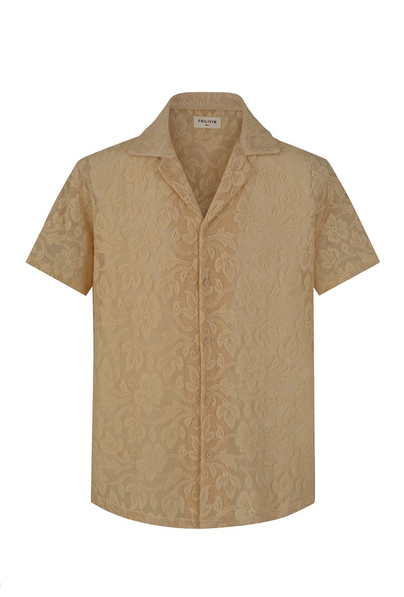 Mayorista Frilivin - Camisa de manga corta con estampado tono sobre tono.
