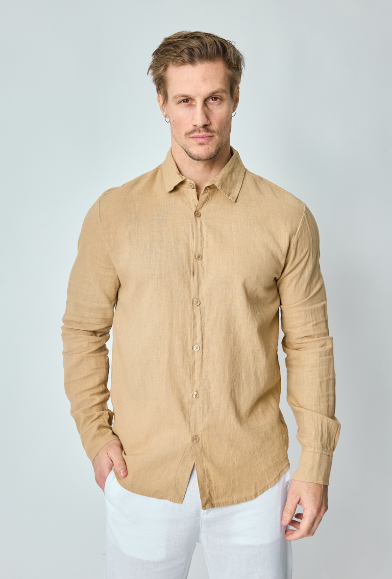 Grossiste Frilivin - Chemise manches longues uni en lin
