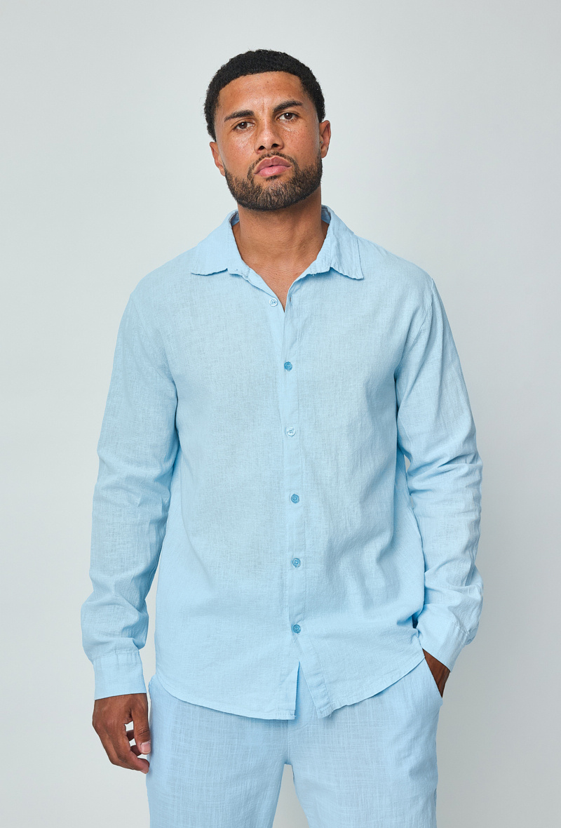 Wholesaler Frilivin - Long-sleeved plain linen shirt