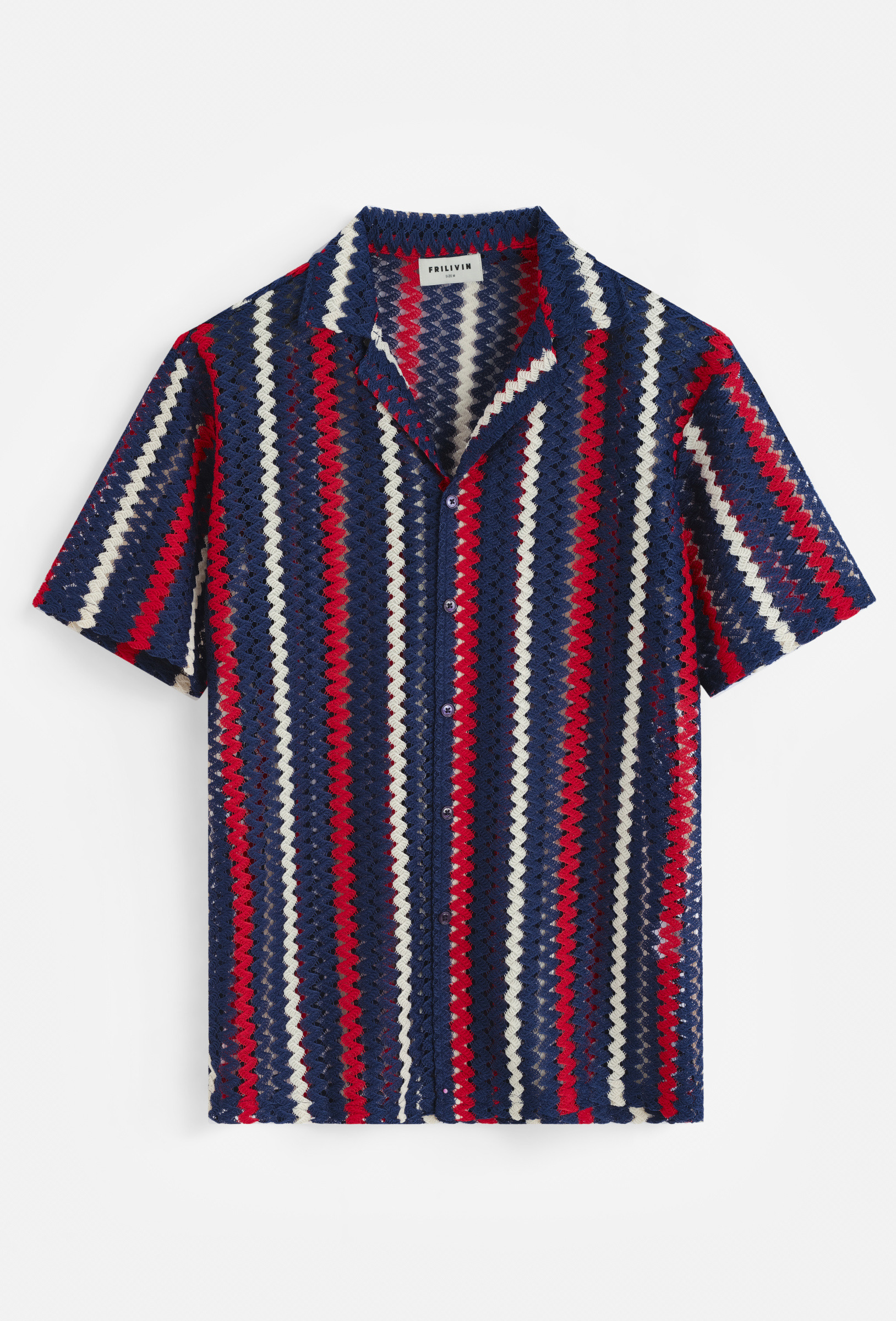 Mayorista Frilivin - Camisa de manga corta, rayas, cuello clásico.