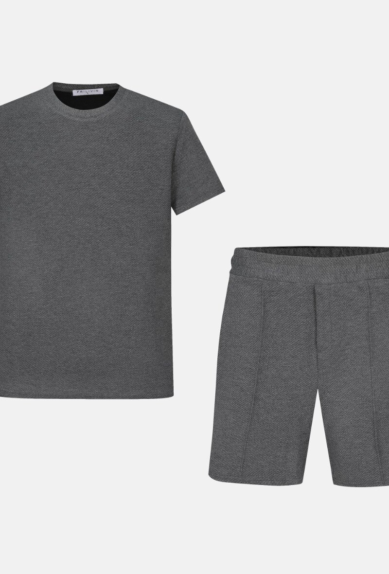 Grossiste Frilivin - Ensemble Short T-shirt gaufré