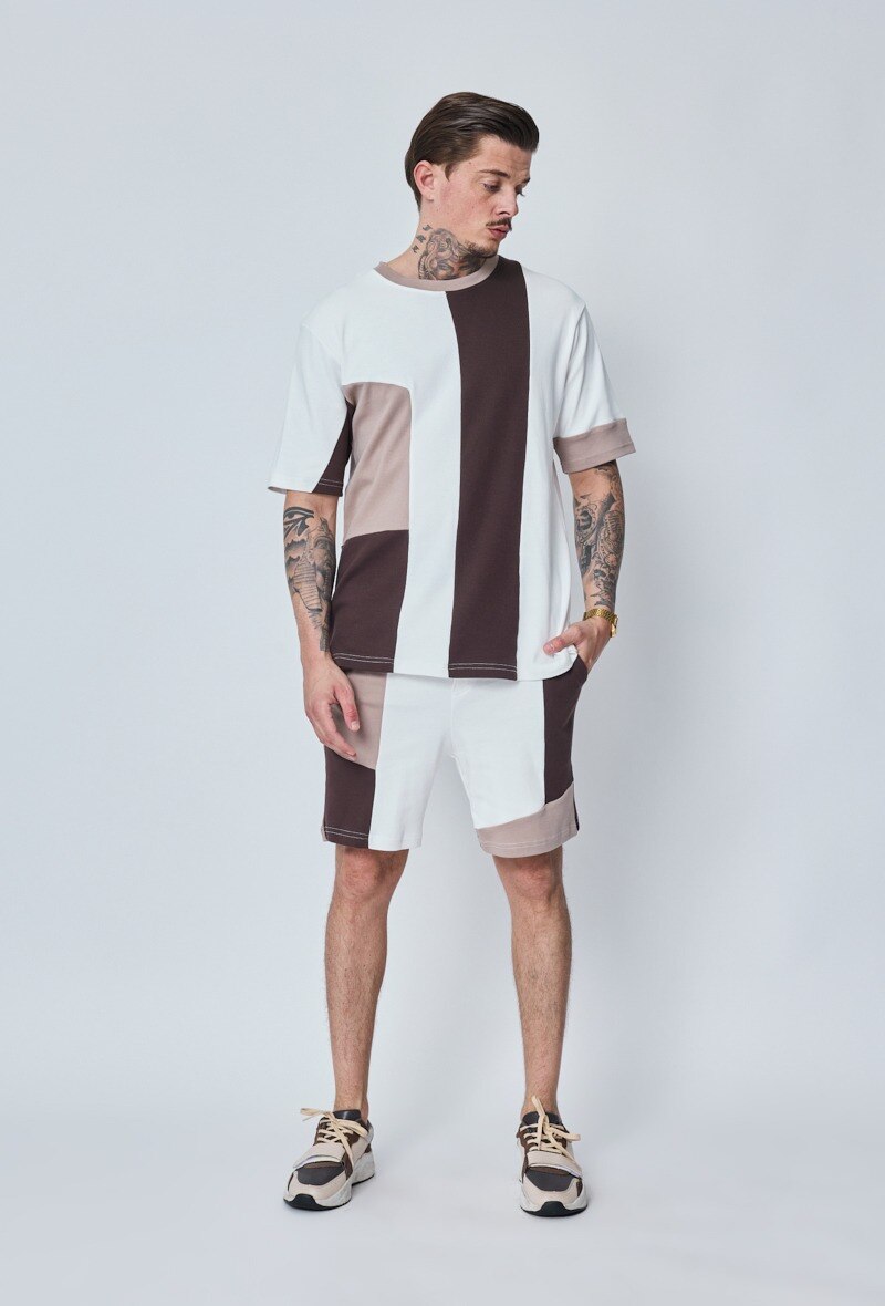 Wholesaler Frilivin - Ensemble Tshirt short patchwork coton
