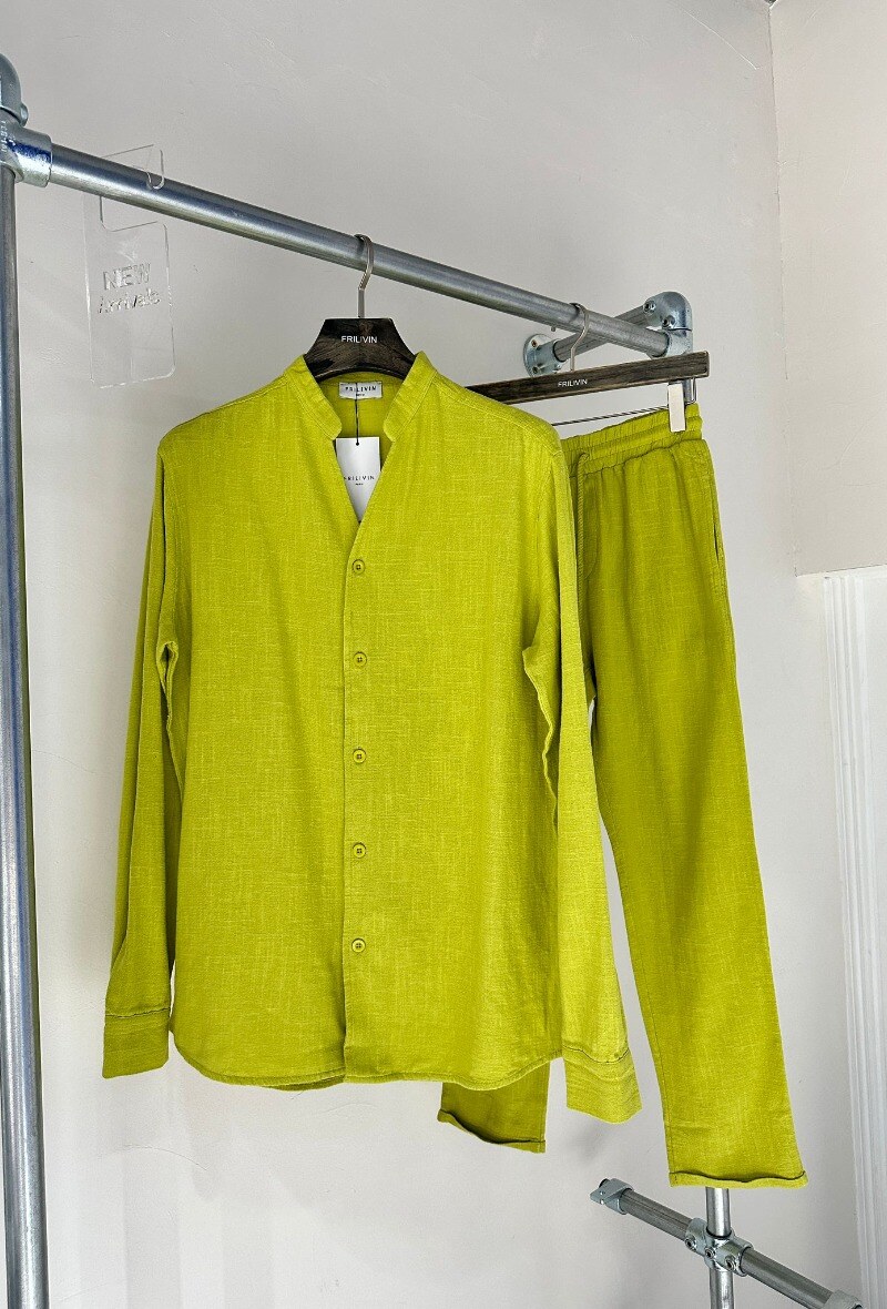 Wholesaler Frilivin - Ensemble chemise pantalon décontractée effet lin