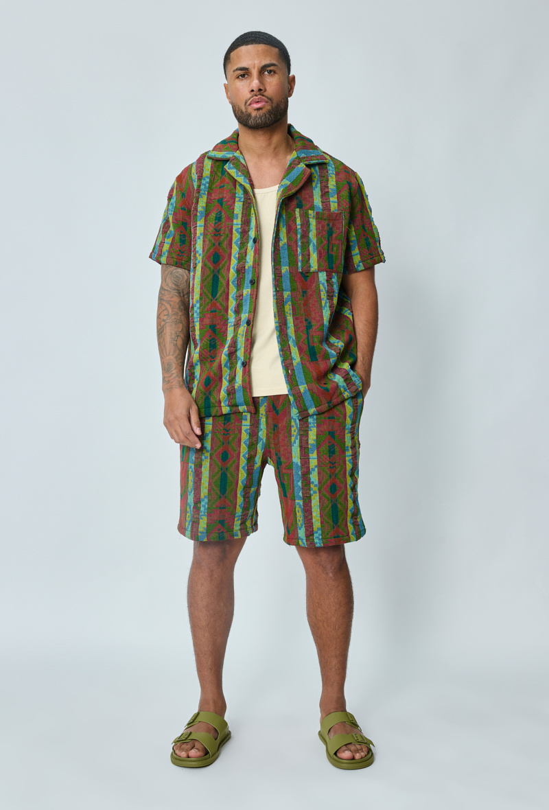 Mayorista Frilivin - Conjunto corto tejido jacquard geométrico