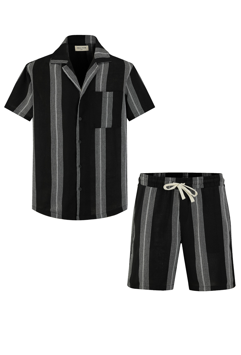 Wholesaler Frilivin - Striped shorts and shirt set