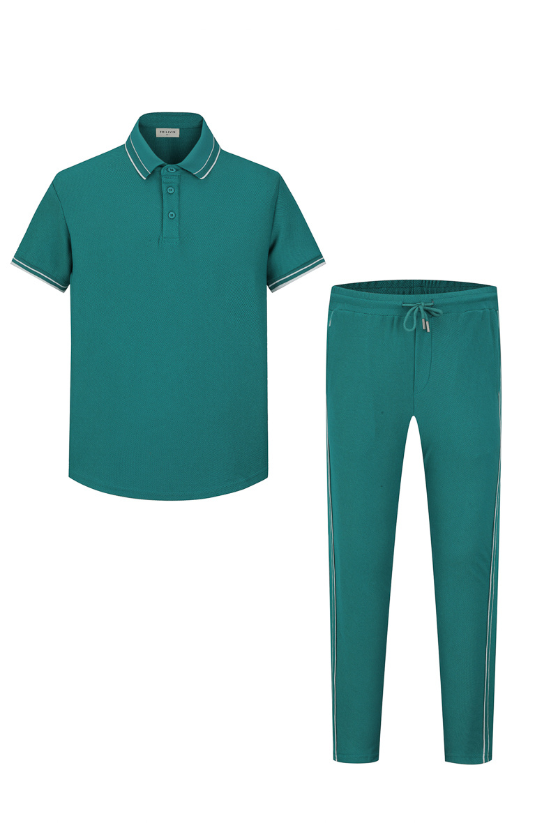 Grossiste Frilivin - Ensemble uni polo manches courtes pantalon