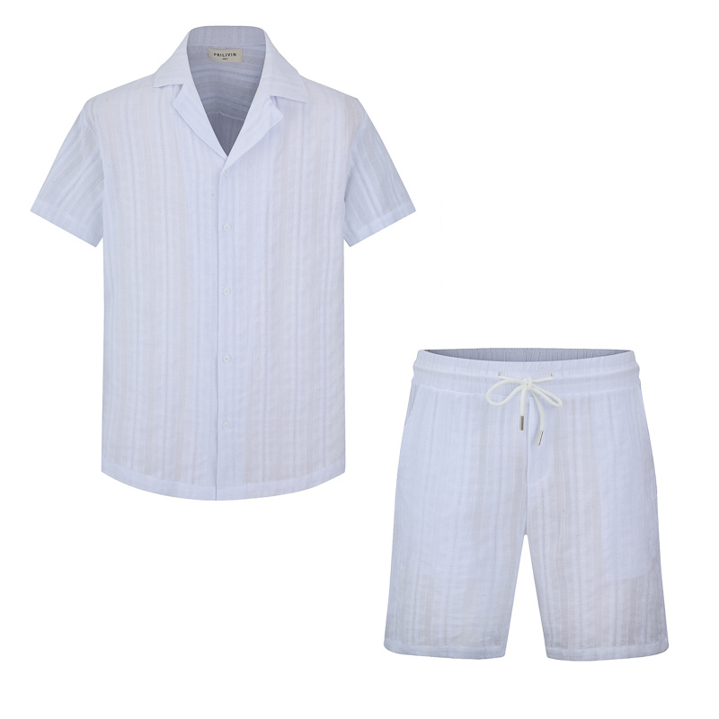 Wholesaler Frilivin - Striped short sleeve shirt shorts set