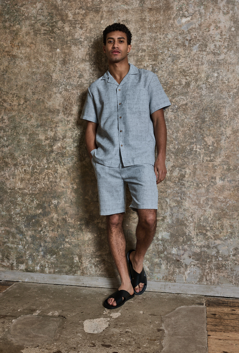 Wholesaler Frilivin - Plain short sleeve shirt shorts set