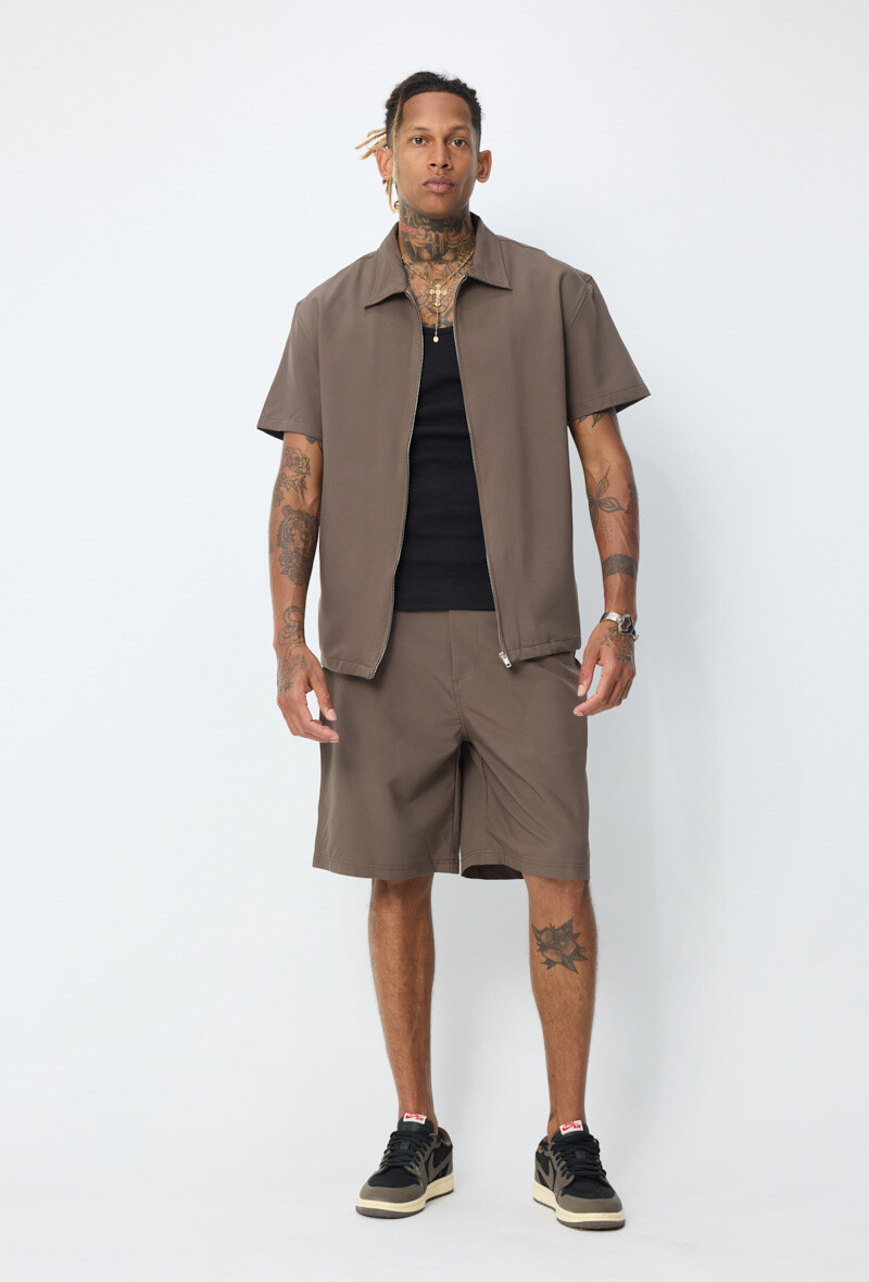 Grossiste Frilivin - Ensemble chemise et shorts zippé moderne