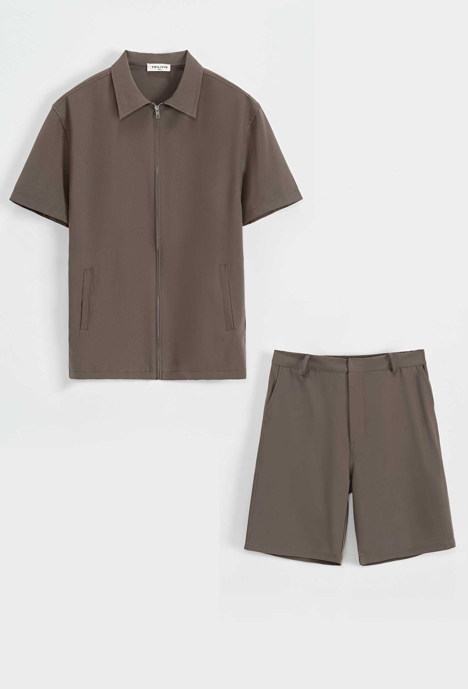 Grossiste Frilivin - Ensemble chemise et shorts zippé moderne