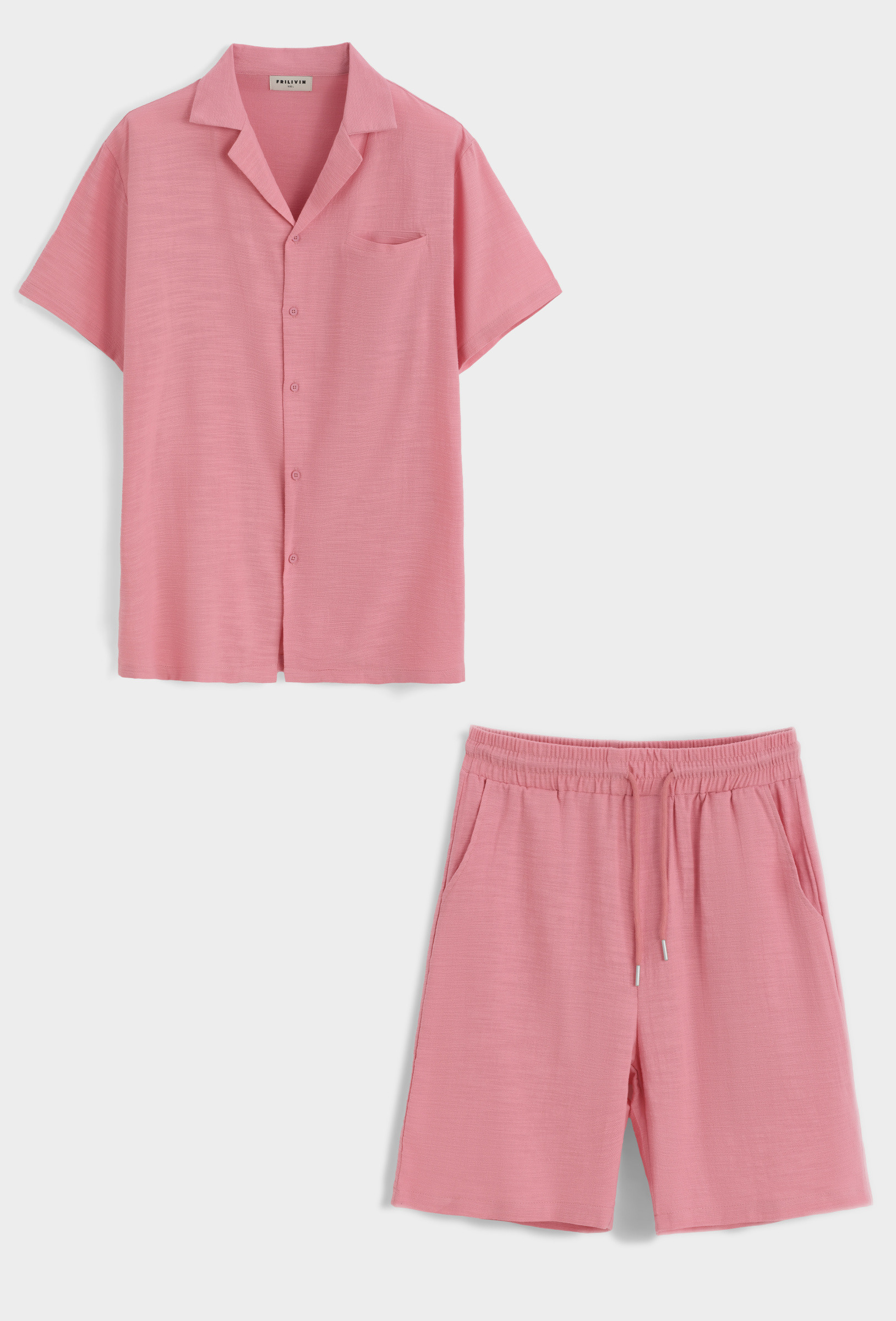Großhändler Frilivin - Hemd mit Knöpfen, Shorts, Tasche.