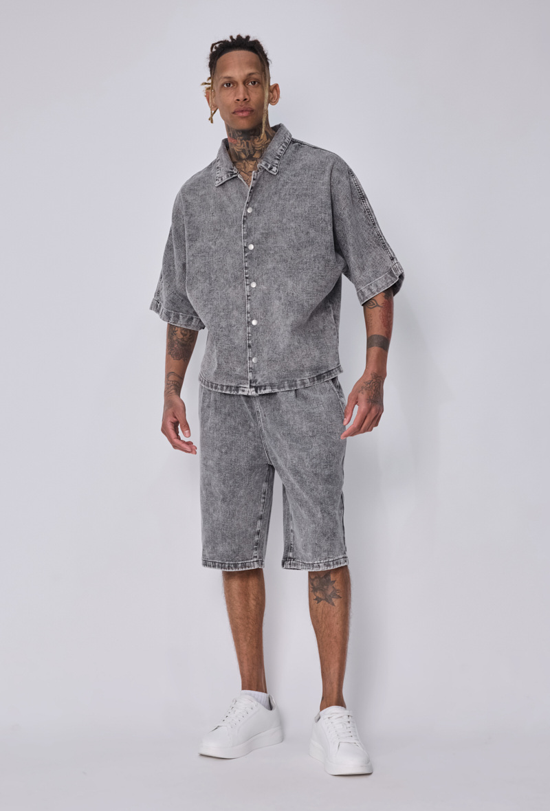 Großhändler Frilivin - Jeanshemd und Shorts Set – Komfort und Lässiger Stil