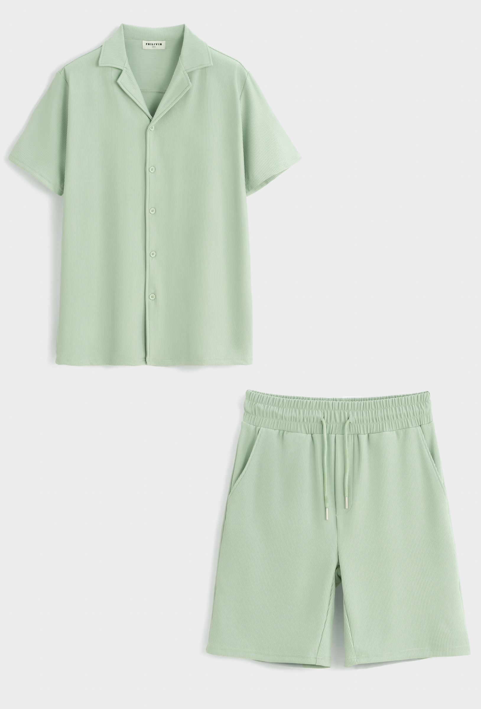 Großhändler Frilivin - Hemd mit Knöpfen, Shorts, elastischer Bund.