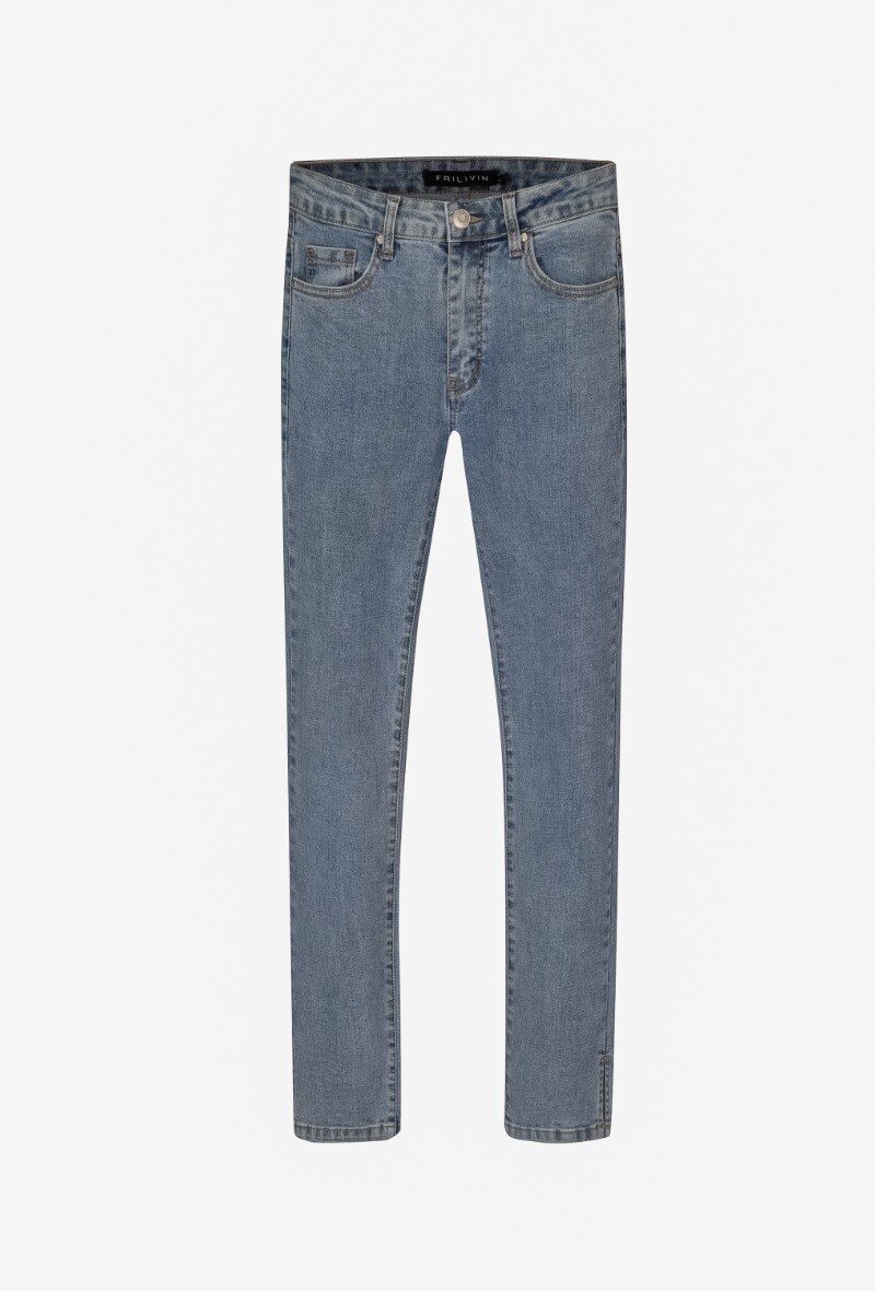 Großhändler Frilivin - Basic-Röhrenjeans mit verblasstem Effekt