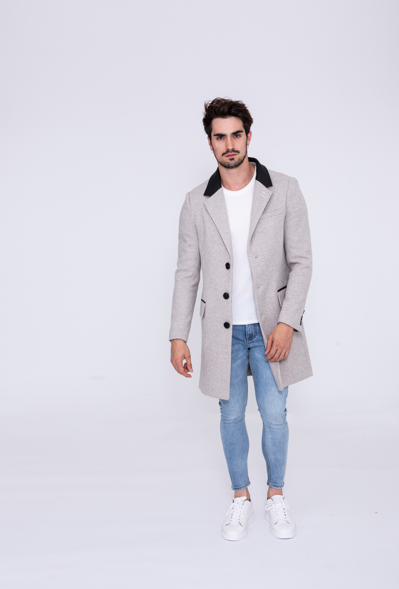 Wholesaler Frilivin - Manteaux en maille à empiècement imitation cuir