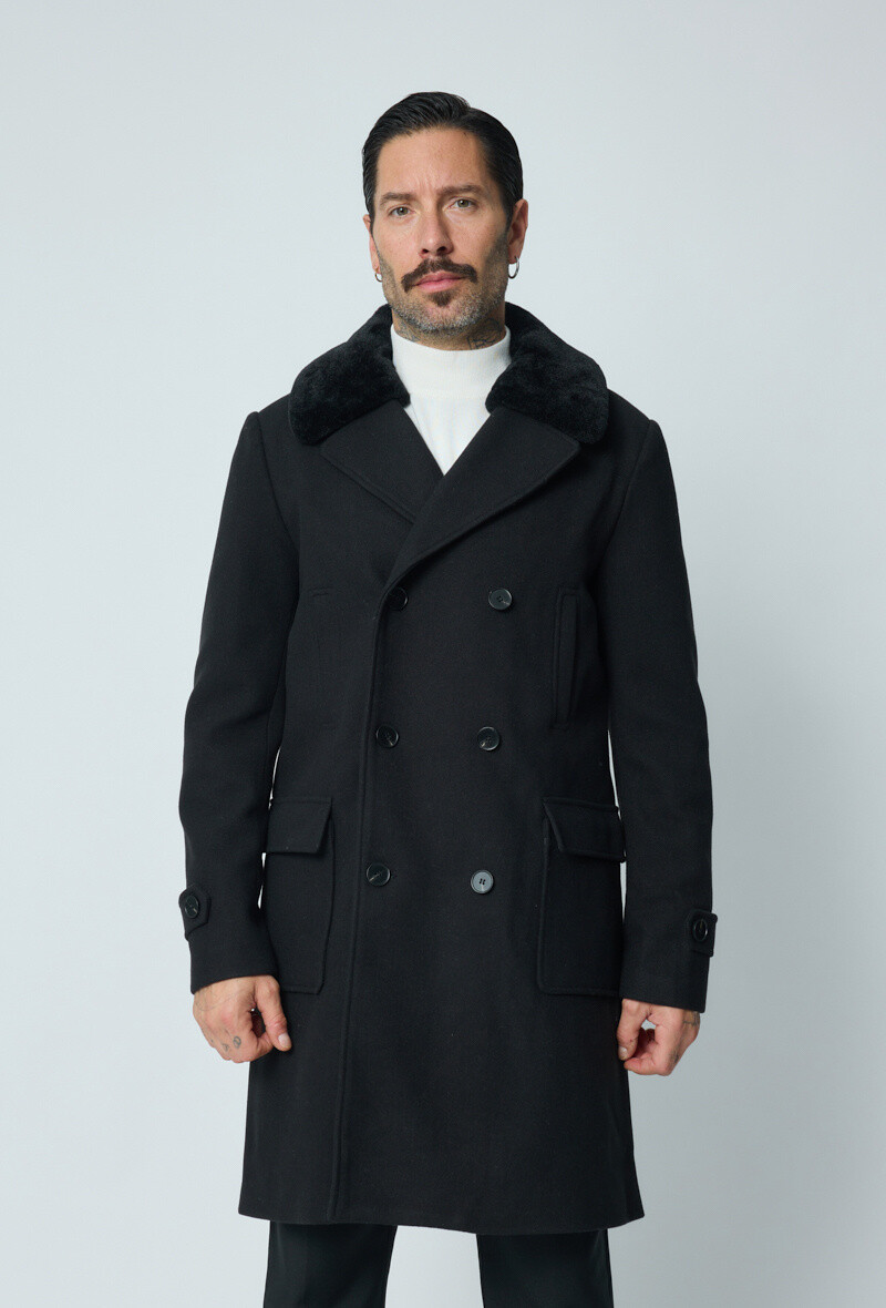 Wholesaler Frilivin - Buttoned coat with fur collar
