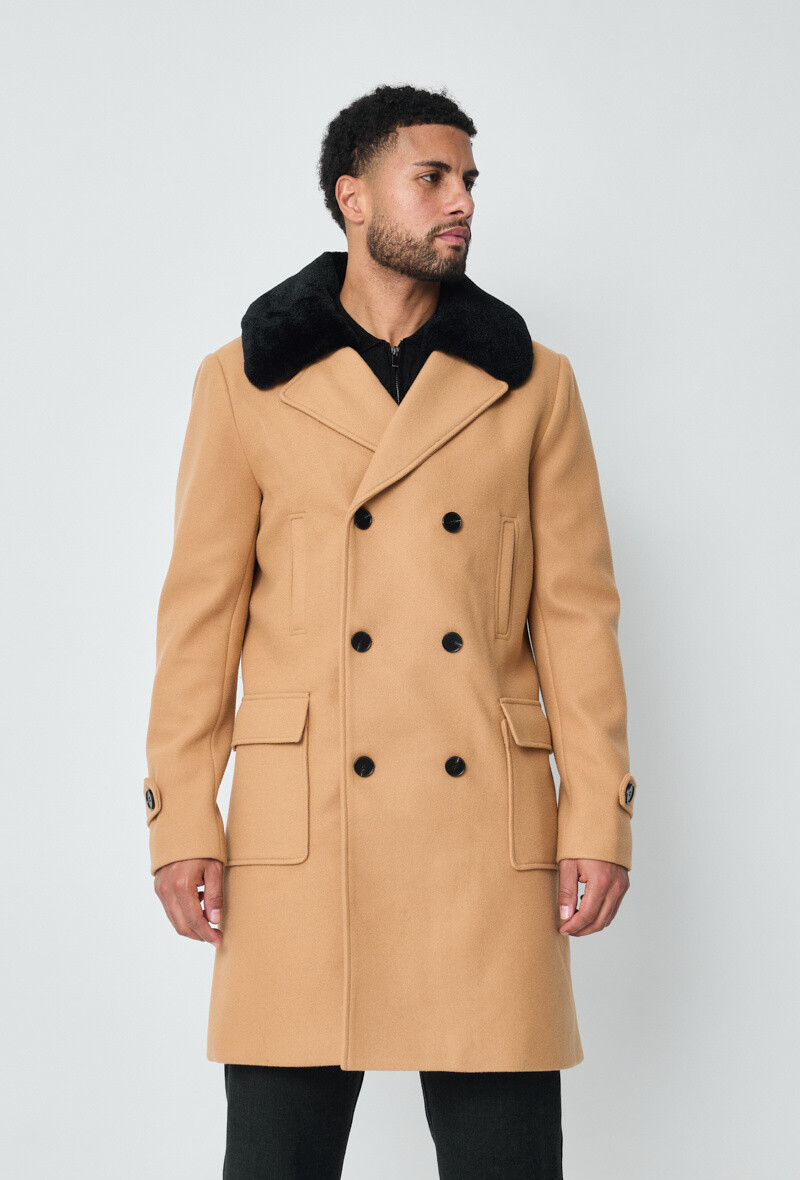 Wholesaler Frilivin - Buttoned coat with fur collar