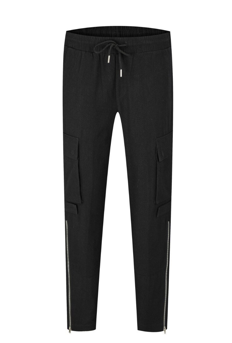 Grossiste Frilivin - Pantalon cargo en toile à fentes zippées